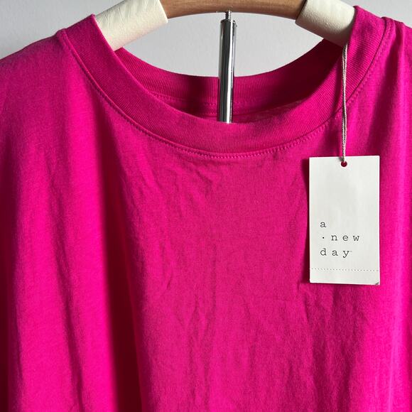 A New Day Women's Dark Pink Extended Shoulder T-Shirt - Size XXL - NWT - Picture 3 of 7